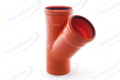 Тройник канализационный наружн PP Ø200/160мм, 45°, RTP, оранж