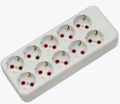 Блок розеток 10 гнезд с заземлением белый 77 010 00 AY-KA