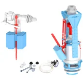 Арматура для унитаза, бачка NIKIPLAST - M 2 режима 3/6 л, боковая подводка 1/2", кнопка хром