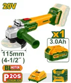 Углошлифовальная машина на аккумуляторе 20V 3Ah; Ø115мм; 3000/9000 rpm; Jadever