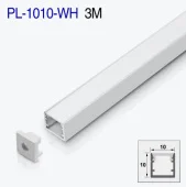 Накладной LED профиль PL-1010-WH 3m белый 10*10mm алюминиевый PANLIGHT