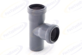 Тройник внутренняя канализация ПП (PP) Ø75/75мм, 87°, серый, RTP