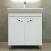 Шкаф напольный Dalas белый матовый с умывальником Neon 600