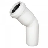 Отвод ПП канализационный Aquer. д 32 мм. 45 градусов. Белый