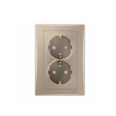 Розетка двойная внутренняя с затвором 16A 250V 2P+E SENDA TITAN