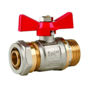 Кран шаровой PEx BASE, ручка бабочка M, 16x1/2"
