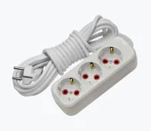 Удлинитель 3 гнезда с заземлением 5 метров белый 77 300 05 AY-KA