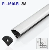 Алюминиевый профиль угловой для светодиодной ленты черный 3m/set 15.8*15.8mm PL-1616-BL 3m PANLIGHT