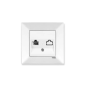 Розетка компьютерная одинарная ' RJ45 cat6e ' Meridian Viko by Panasonic. Белый