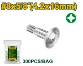 Саморез оцинкованный с пресс-шайбой и сверлом, для металла, 4,2*16мм (300шт в пакете); Jadever