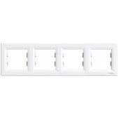 Рамка горизонтальная, 4-постовая, Schneider Asfora белая