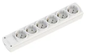 Колодка розеточная 6 гнезда 2P+E 16А белая OLIMPIA Mutlusan