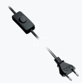 Провод с выключателем 2 метра черный 2х0,75MM2 LD-KABE2M-10