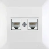 Розетка телефонная двойная белая CANDELA Mutlusan