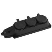 Блок из 3 резиновых розеток 2P+E с крышкой F100/F280 FAR