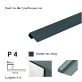 P4, Стартовый профиль для панелей, 3 м Gentleman Gray