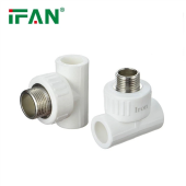 Тройник полипропиленовый PP-R комбинированный переход на металл "папа" с фиксацией Ø20мм*3/4"; IFAN