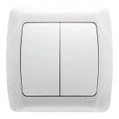Выключатель двухклавишный Carmen Viko by Panasonic. Белый