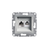 Розетка  RJ45+RJ11 Schneider  ASFORA белая без рамки