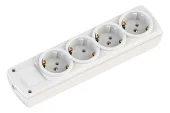 Колодка розеточная 4 гнезда 2P+E 16А белая OLIMPIA Mutlusan