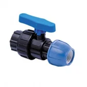 Кран шаровой компрессионный для ПНД (PE) труб Ø20 x 1/2" (внутренняя резьба/цанга) PN10, RTP