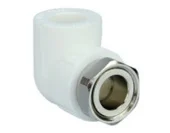 Уголок ППР с накидной гайкой d25х3/4' белый EMIRPLAST