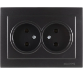 Розетка двойная ALEGRA NILSON черная