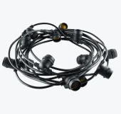 Уличная ретро гирлянда черная без ламп 20 патронов E27 10 метров