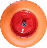 Колесо для строительной тачки, полиуретан (красное), 4.80/4.00-8
