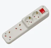 Блок розеток универсальный 2+2 гнезда с заземление и выключателем белый 88 421 00 AY-KA