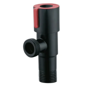 Кран под раковину, нержавеющая сталь 1/2" x 1/2", красная ручка, HYDRO-S - 513, красный