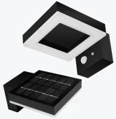 Светильник на солнечной батарее LED 2W 4000K IP44 с датчиком движения настенный PL-130041PSSE черный PANLIGHT