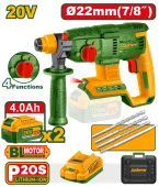 Беспроводной перфоратор 20V + 2 батареи JDLM15225 Jadever