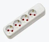 Блок розеток 4 гнезда с заземлением белый 77 400 00 AY-KA