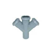 Крестовина ПП канализационная Turplast-Bis. д 110 х 110 х 110 мм. 45 градусов. Серый