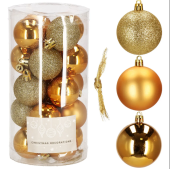 Набор елочных игрушек шариков /24 Y8240-2, золотистые