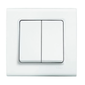 Выключатель двухклавишный Linnera Viko by Panasonic. Белый