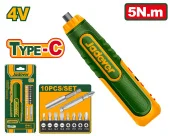 Отвёртка беспроводная 4V, 5 Н·м, Type-C + 8 бит 25 мм, Cr-V JDCV4435 Jadever