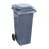 Пластиковый контейнер для мусора с колесиками и крышкой, 120 л, антрацит