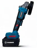 Углошлифовальная машина аккумуляторная Li-Ion, 21V, 1x4 Ah, 125 mm, HAMMER AG-DC221