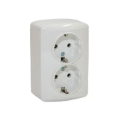 Двойная розетка с заземлением Elmos 16 A 230 В Белый