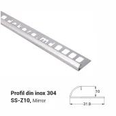 SS-Z10, Профиль из нержавеющей стали 10 мм, 2,5 м, Mirror