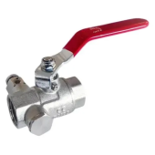 Шаровой кран HYDRO-S со сливом, FF, рычагом - 1/2"
