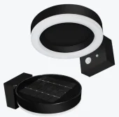 Светильник на солнечной батарее LED 2W 4000K IP44 с датчиком движения настенный PL-130031PSSE черный PANLIGHT