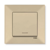 Выключатель одноклавишный с подсветкой Meridian Viko by Panasonic. Крем