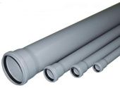 Труба канализационная ПП (PP) Ø50x1.8x1000 мм.PRO Серый, Uniplast