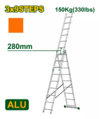 Лестница стремянка с выдвижной секцией 3*9 ст 150кг; Jadever