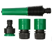 Набор: насадка для полива, коннектор, коннектор с аквастоп 1/2" (12 мм), адаптер 1/2"−3/4" (12 мм−19 мм), ABS−пластик