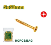 Шуруп для ДСП, дерева, с потаем, Posidriv; 5*50мм; 100шт в пакете; Jadever