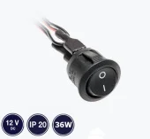 Выключатель кнопочный черный 12V 3A и соединительные зажимы AE-WLC01-20